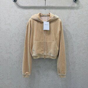 Alexander Wang New Velvet Rhinestone Hooded Jacket